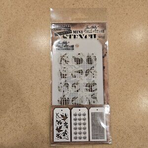 RARE TIM HOLTZ STAMPERS ANONYMOUS LAYERING MINI STENCIL SET 22 INK PAINT CRAFT